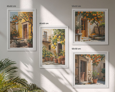 Set van posters met lijst Citrusvruchten in de zon