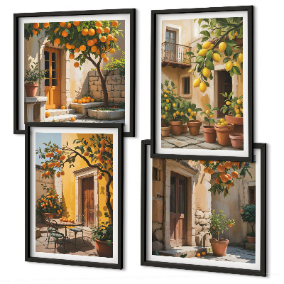 Set van posters met lijst Citrusvruchten in de zon
