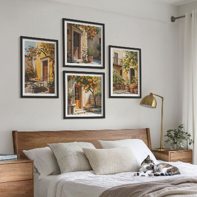 Set van posters met lijst Citrusvruchten in de zon