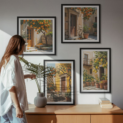 Set van posters met lijst Citrusvruchten in de zon