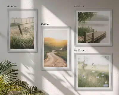 Landschapsweideweg west set van posters met lijst