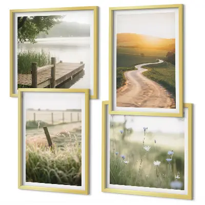 Landschapsweideweg west set van posters met lijst