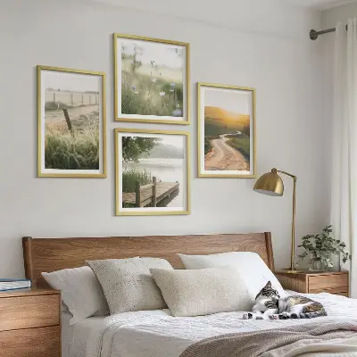 Landschapsweideweg west set van posters met lijst