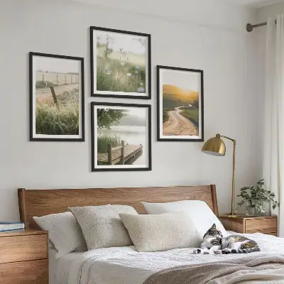 Landschapsweideweg west set van posters met lijst