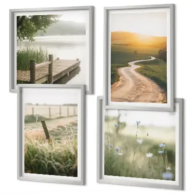 Landschapsweideweg west set van posters met lijst