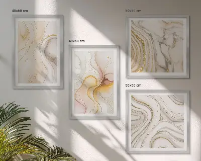 Abstracte warme patronen meerluik in lijst