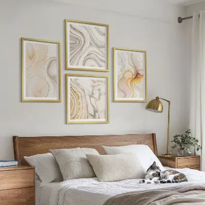 Abstracte warme patronen meerluik in lijst