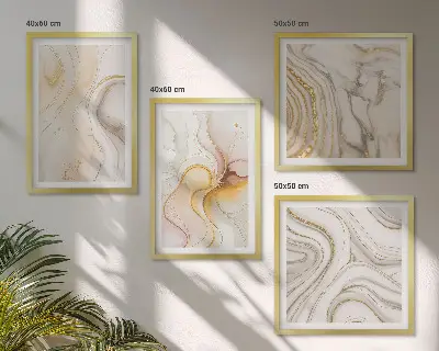 Abstracte warme patronen meerluik in lijst