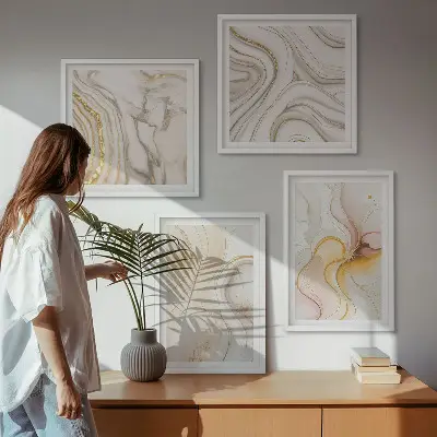 Abstracte warme patronen meerluik in lijst