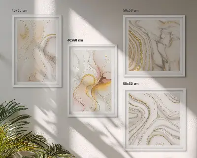 Abstracte warme patronen meerluik in lijst