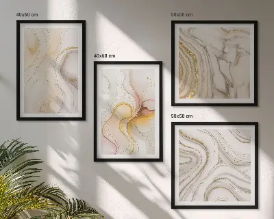 Abstracte warme patronen meerluik in lijst