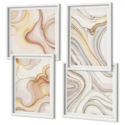 Meerluik in lijst met lineaire abstracte motieven