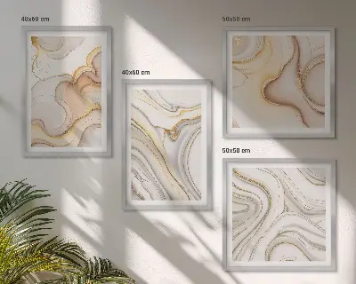 Meerluik in lijst met lineaire abstracte motieven