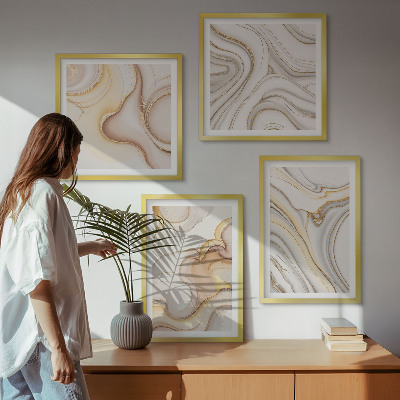 Meerluik in lijst Lineaire abstracte motieven