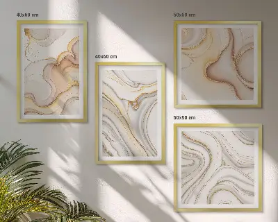 Meerluik in lijst met lineaire abstracte motieven