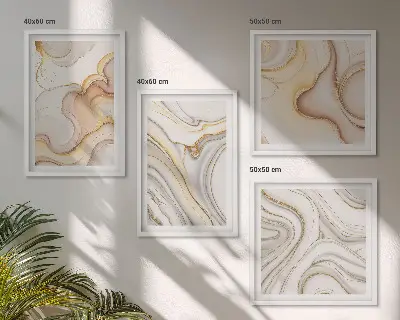 Meerluik in lijst met lineaire abstracte motieven