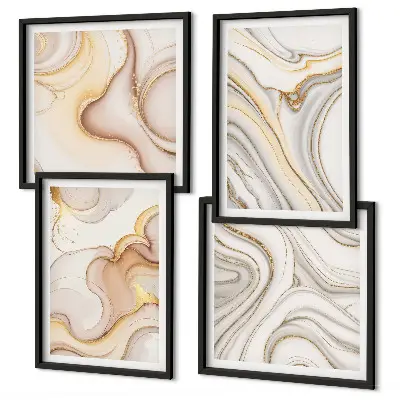Meerluik in lijst met lineaire abstracte motieven