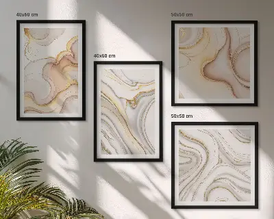 Meerluik in lijst met lineaire abstracte motieven