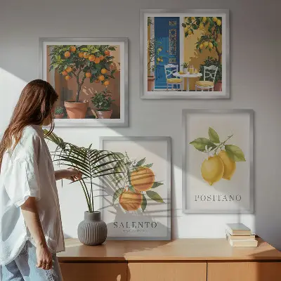 Set van posters met lijst Citroenen en sinaasappels uit Amalfi