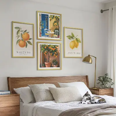 Set van posters met lijst Citroenen en sinaasappels uit Amalfi