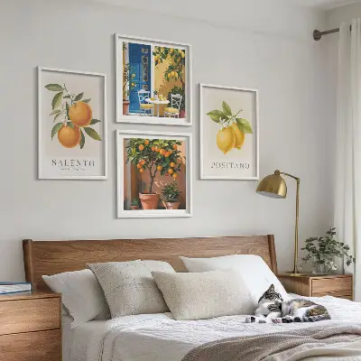 Set van posters met lijst Citroenen en sinaasappels uit Amalfi