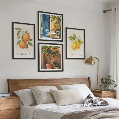 Set van posters met lijst Citroenen en sinaasappels uit Amalfi