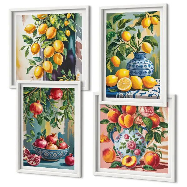 Fruitcomposities meerluik in lijst