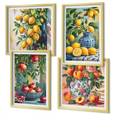 Fruitcomposities meerluik in lijst