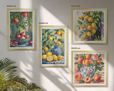 Fruitcomposities meerluik in lijst