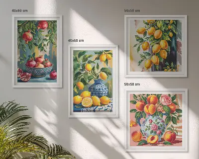 Fruitcomposities meerluik in lijst