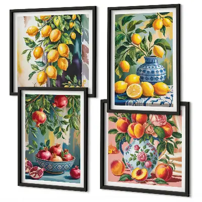 Fruitcomposities meerluik in lijst