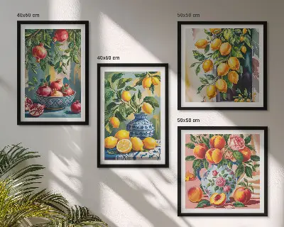 Fruitcomposities meerluik in lijst