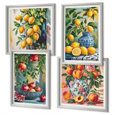 Fruitcomposities meerluik in lijst