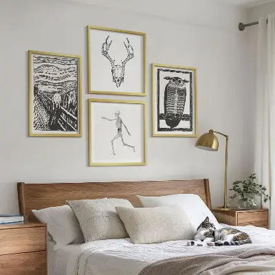 Inspiratie Schreeuw Schedel Uil meerluik in lijst