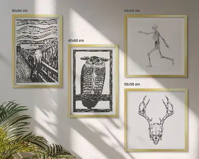 Inspiratie Schreeuw Schedel Uil meerluik in lijst