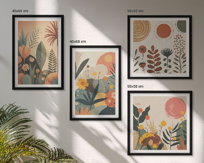 Meerluik in lijst Boho planten warme patronen