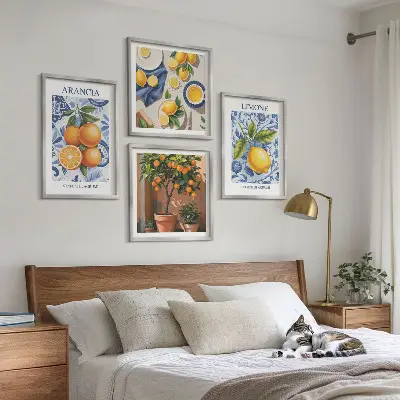 Illustraties van citrusvruchten meerluik in lijst