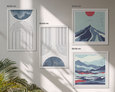 Set van posters met lijst Abstracte berglandschappen