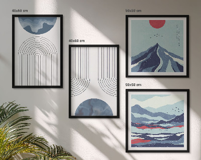 Set van posters met lijst Abstracte berglandschappen