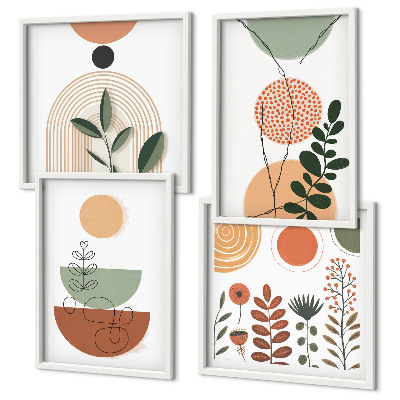 Meerluik in lijst Abstracte plantvormen