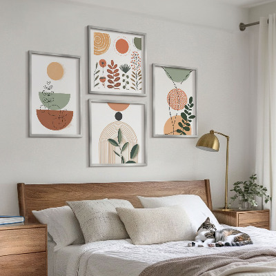 Meerluik in lijst Abstracte plantvormen