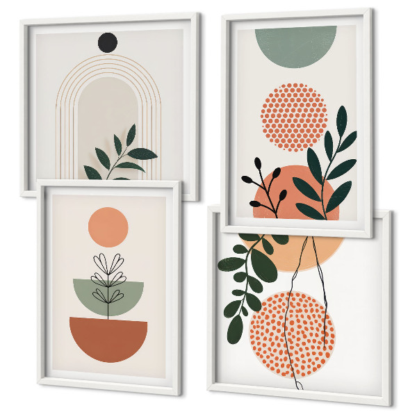 Set van posters met lijst Moderne plantmotieven