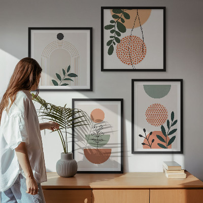 Set van posters met lijst Moderne plantmotieven
