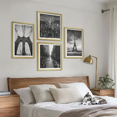 Monochromatische brugtorens meerluik in lijst