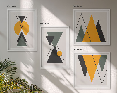 Meerluik in lijst Abstracte geometrische vormen