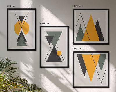 Meerluik in lijst Abstracte geometrische vormen