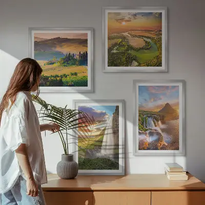 Italiaanse zonsondergangen meerluik in lijst