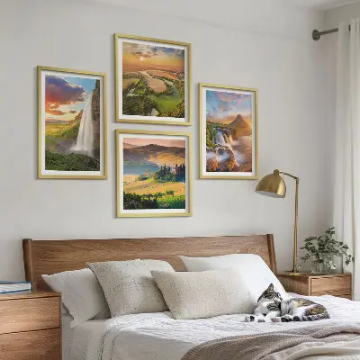 Italiaanse zonsondergangen meerluik in lijst