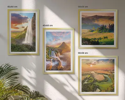 Italiaanse zonsondergangen meerluik in lijst