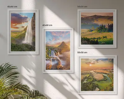 Italiaanse zonsondergangen meerluik in lijst
